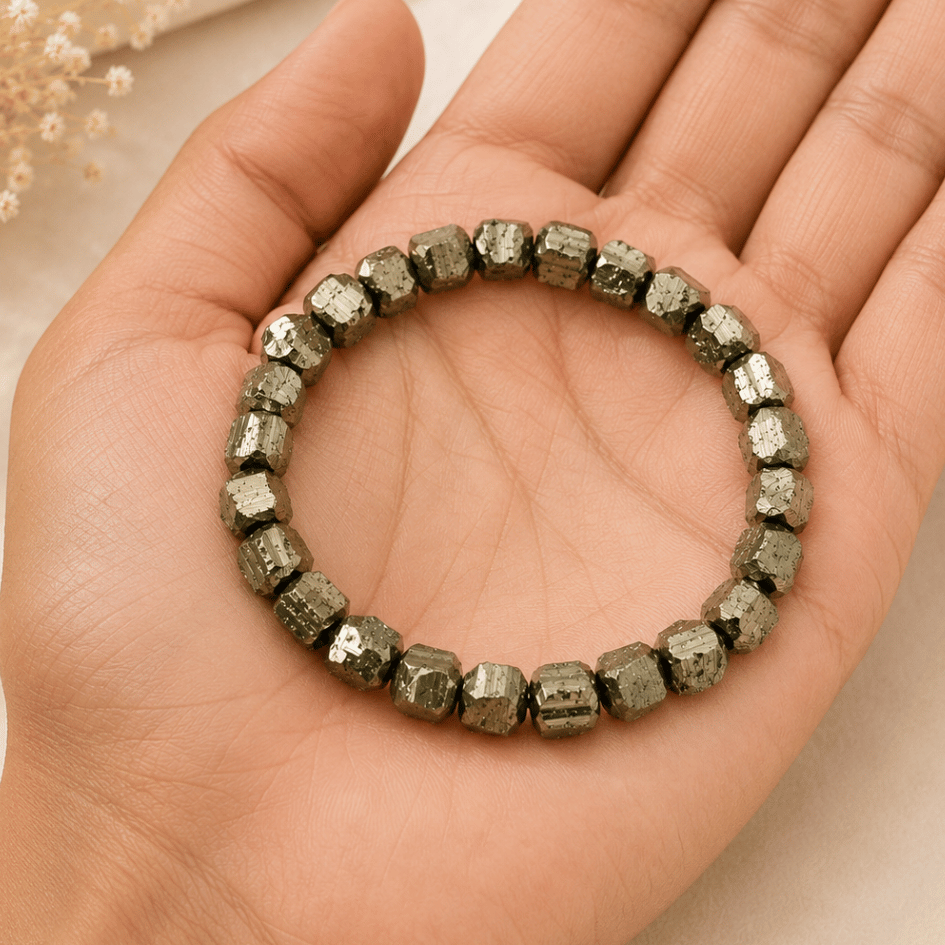 authentic pyrite bracelet for positive energy and strength