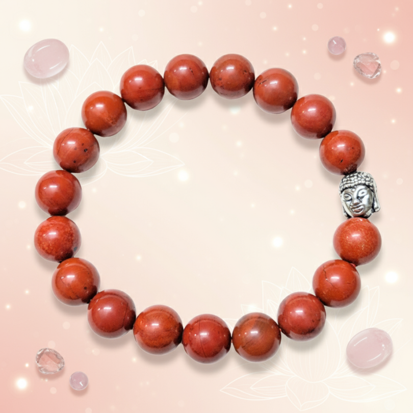 Authentic Red Jasper gemstone bracelet for motivation and positivity