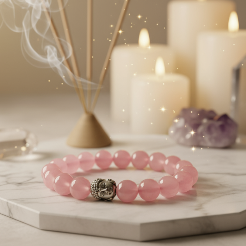 Rose Quartz bracelet for love, compassion, and emotional healing