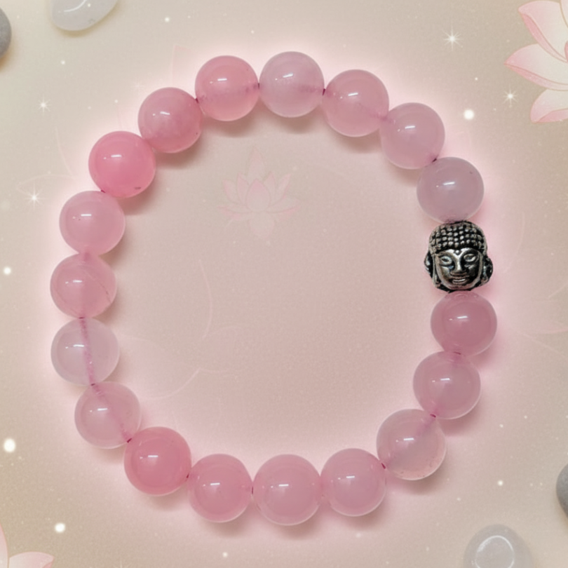 Natural Rose Quartz gemstone bracelet for harmony and self-love