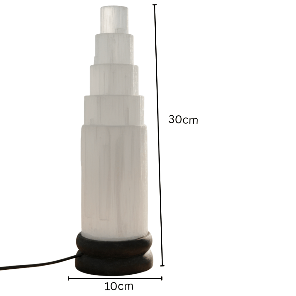 Selenite crystal light lamp for relaxation and high-vibration energy