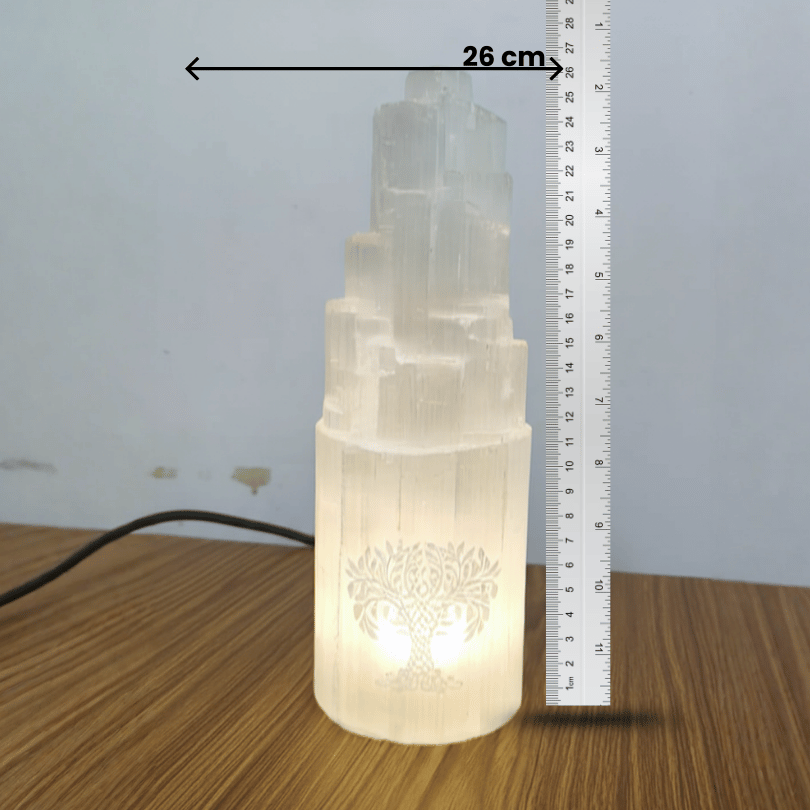 Selenite Lamp For Bedside or Work Table