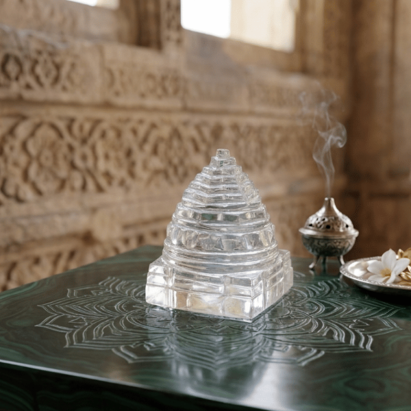 Sphatik (Clear Quartz) Sri Yantra For Good Luck