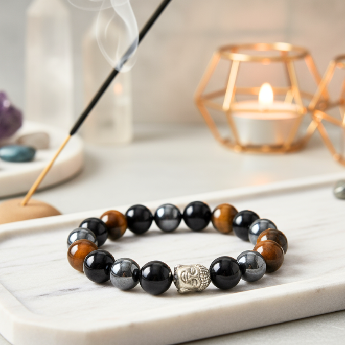 Healing Triple Protection bracelet for removing negativity and boosting courage