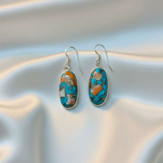 Authentic Turquoise stone earrings for beauty and spiritual protection