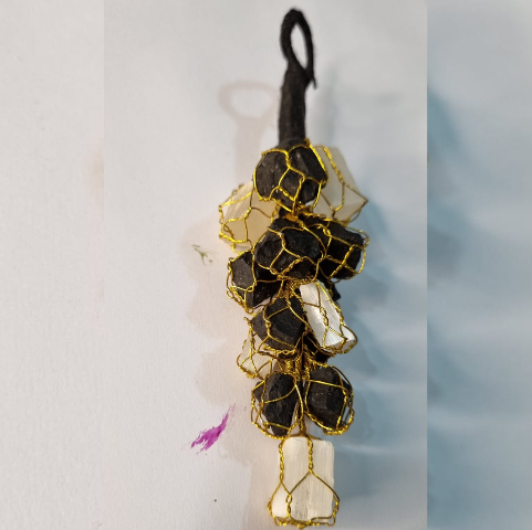 Selenite & Black Tourmaline Door Hanging For Protection From Negativity - Dr. Neeti Kaushik's Shop