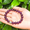 Amethyst Diamond Cut Bracelet For Serenity Seeker-(10mm)