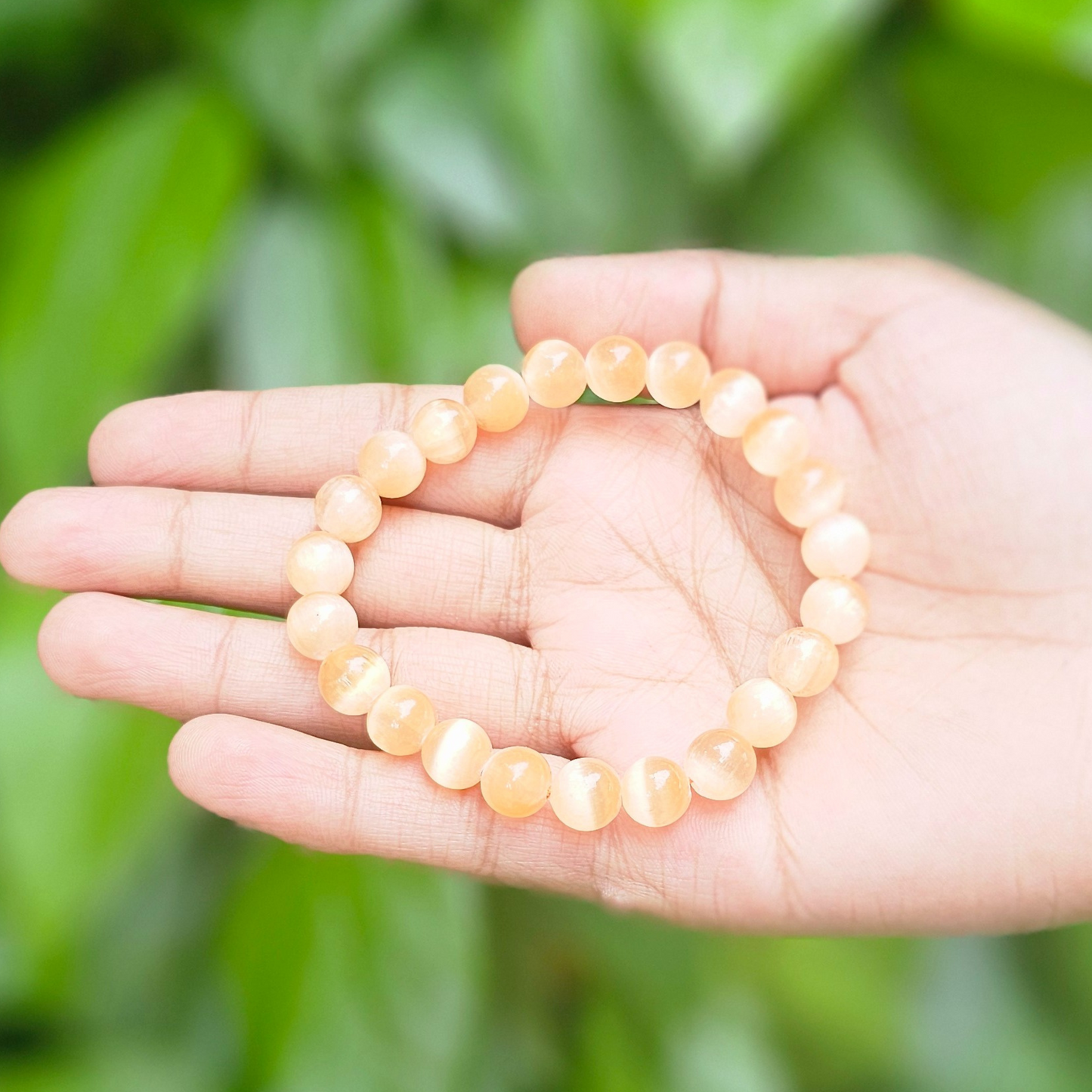 Orange Selenite Bracelet (8mm) To Release Negative Emotions