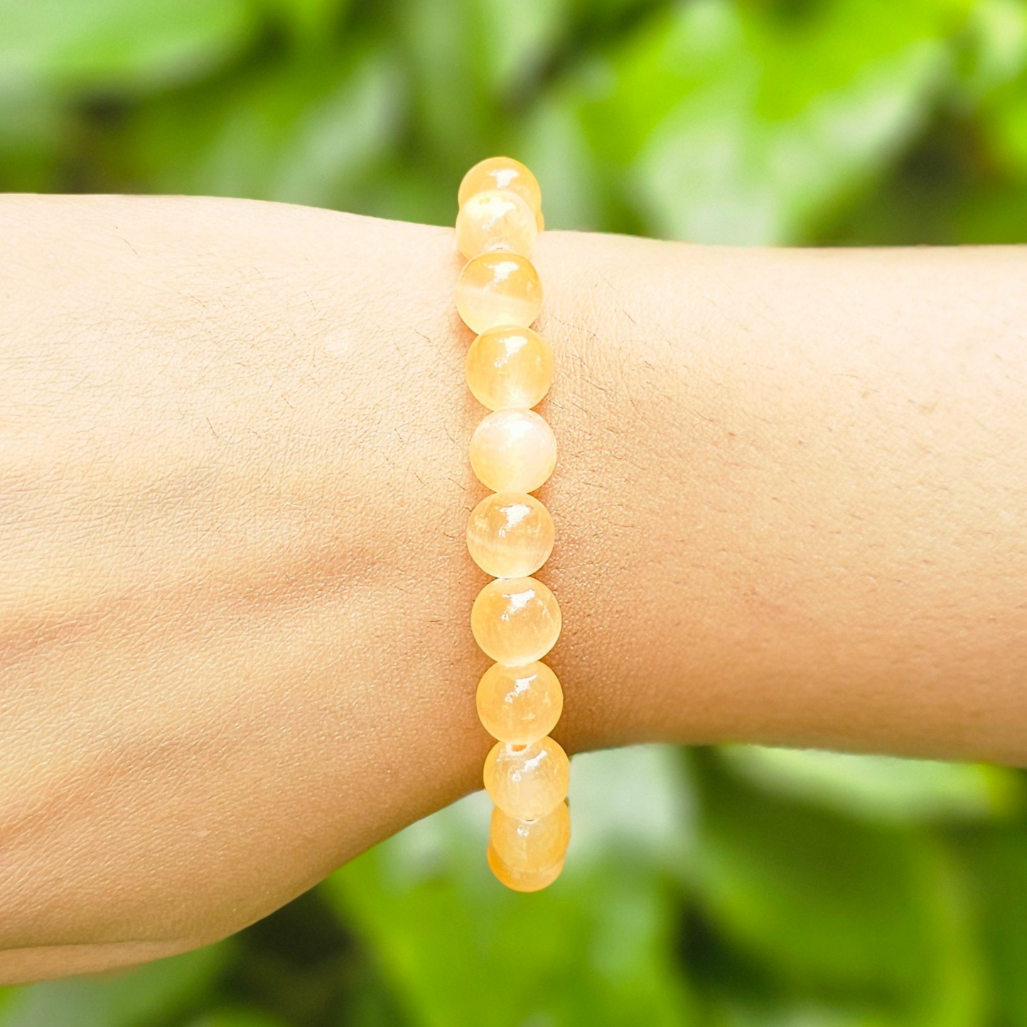 Orange Selenite Bracelet (8mm) To Release Negative Emotions