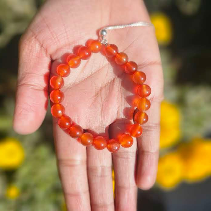 Carnelian Bracelet In Silver For Self-Trust