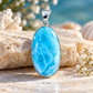 Premium Larimar Pendant in 925 Sterling Silver – AAA Quality • Rare Beauty