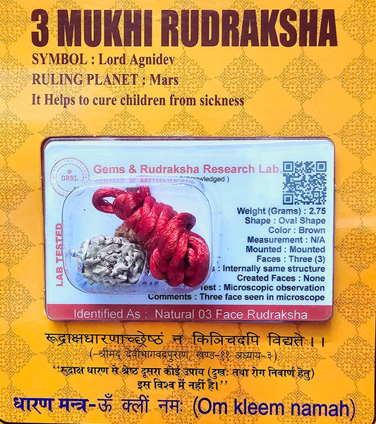 3 MUKHI CERTIFIED RUDRAKSHA For Energy & Self-confidence