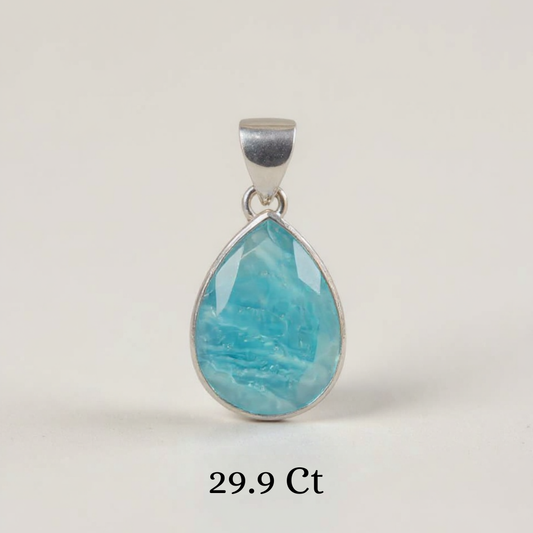 Aquamarine 925 Sterling Silver Pendant – Serenity & Truth