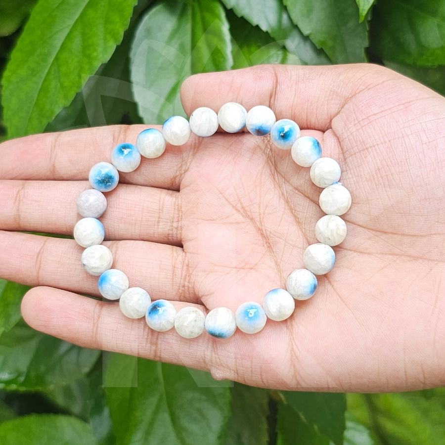 Aragonite Natural Evil Eye Bracelet