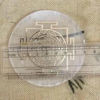 Selenite AAA Quality Shree Yantra Plate For Crystals Recharge - Dr. Neeti Kaushik's Shop