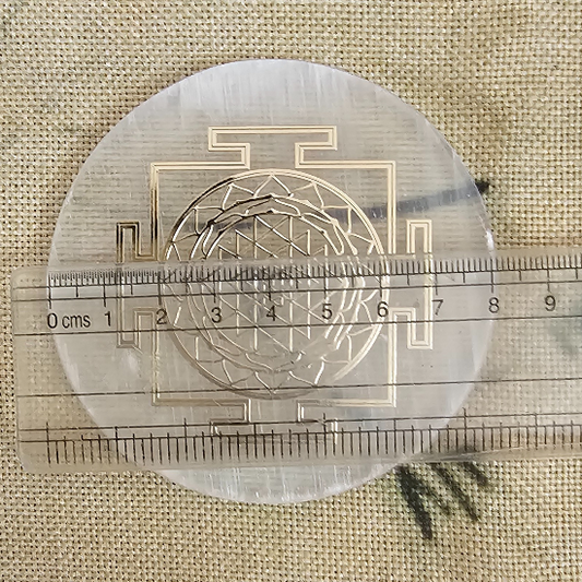 Selenite AAA Quality Shree Yantra Plate For Crystals Recharge