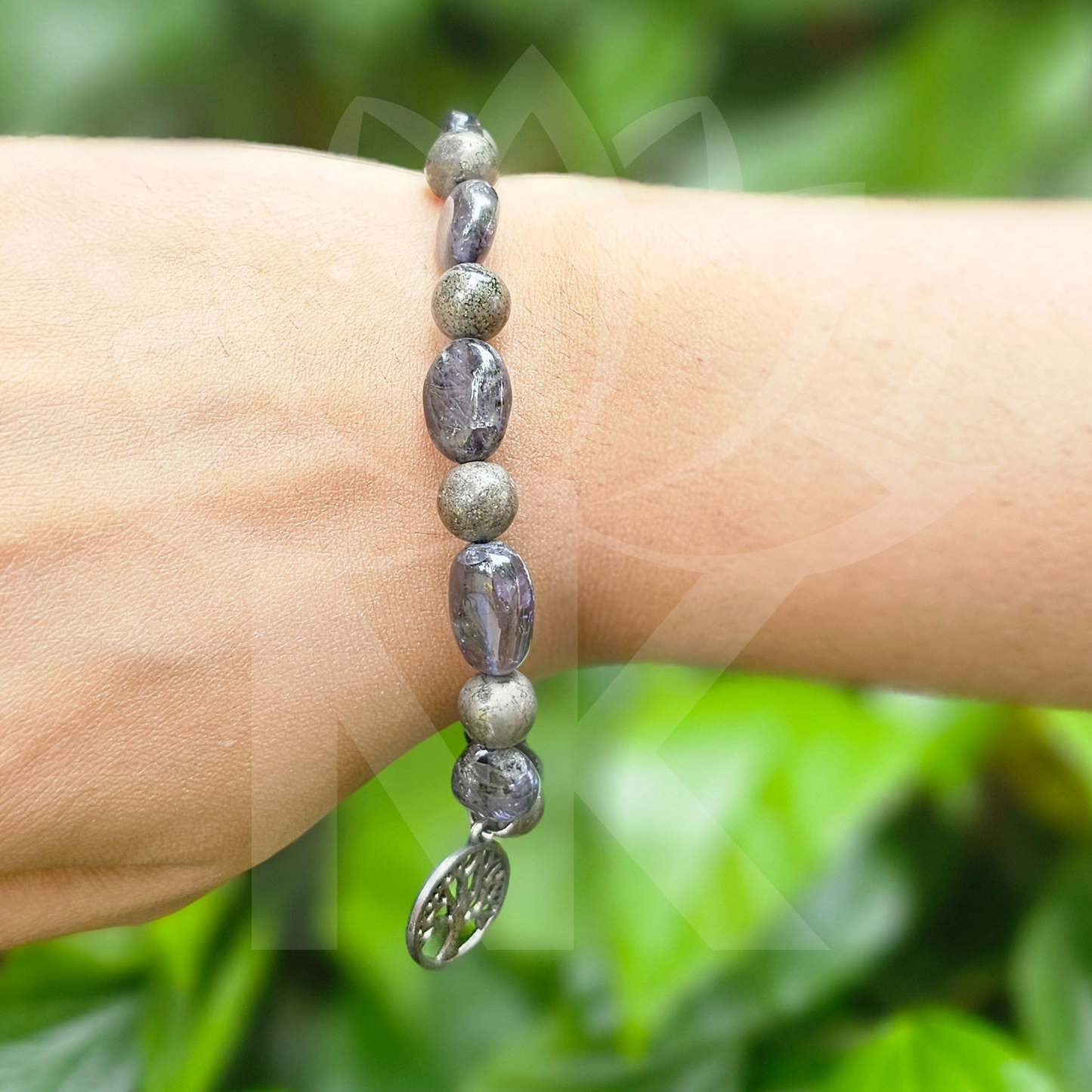 Pyrite + Iolite Bracelet For To Get Stuck Money