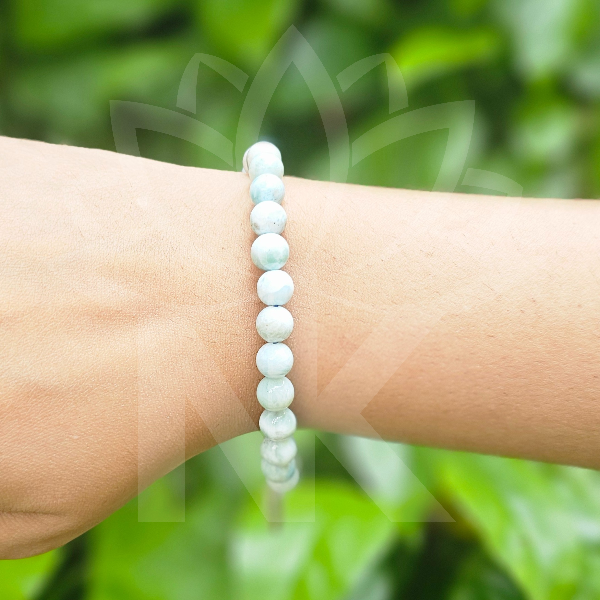 Larimar Bracelet covering 4 upper chakra (6mm)