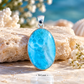 Premium Larimar Pendant in 925 Sterling Silver – AAA Quality • Rare Beauty