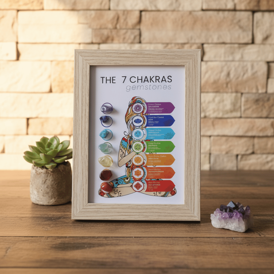 7 Chakra Stone Frame For Attaining Prosperity, Good Health & Good Luck