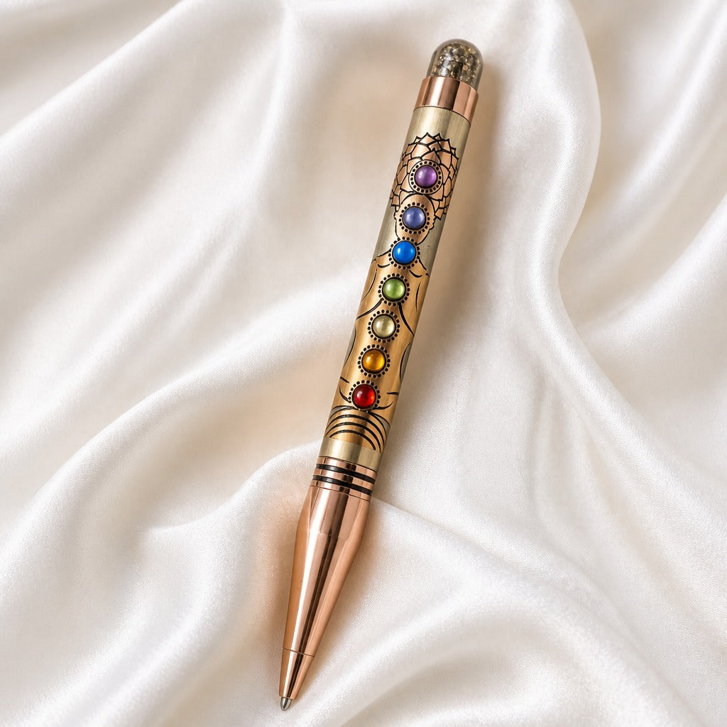 The Manifestation Pen | 7 Chakra Crystal Pen for Intentions, Journaling and Abundance