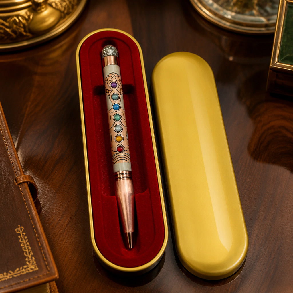 The Manifestation Pen | 7 Chakra Crystal Pen for Intentions, Journaling and Abundance