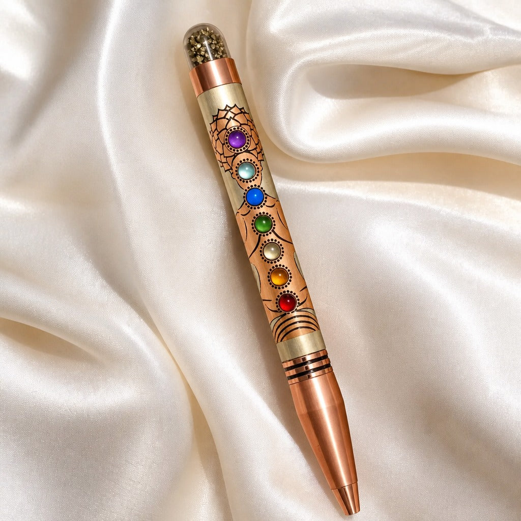 The Manifestation Pen | 7 Chakra Crystal Pen for Intentions, Journaling and Abundance