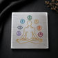 Selenite Plate with 7 Chakra (8 cm) For Crystals Recharge