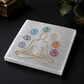 Selenite Plate with 7 Chakra (8 cm) For Crystals Recharge