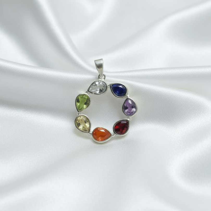 Healing 7 Chakra pendant for aura cleansing and positive energyHealing 7 Chakra pendant for aura cleansing and positive energy