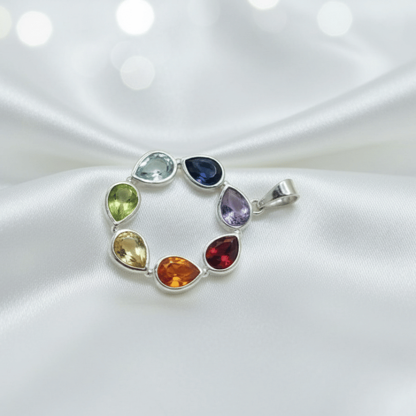 Natural gemstone 7 Chakra pendant for spiritual growth and harmony