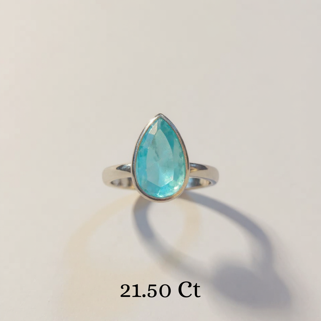 Aquamarine 925 Sterling Silver Ring - Calmness • Courage • Clear Communication