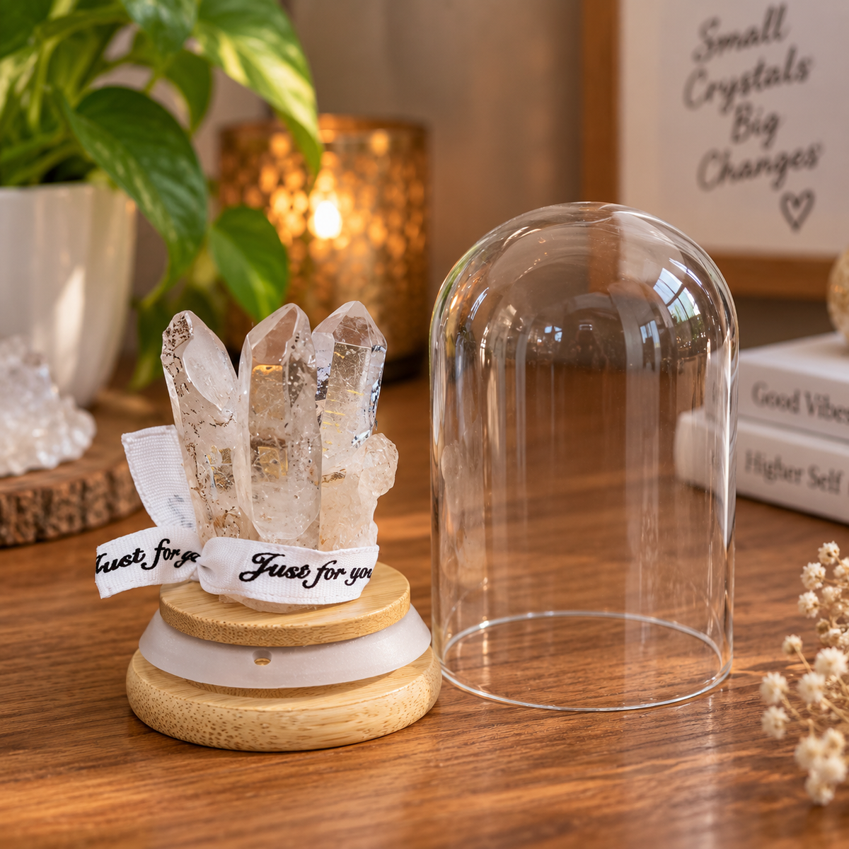 Natural Clear Quartz Cluster Bottle Ornament – Family Unity & Wish Fulfillment Crystal