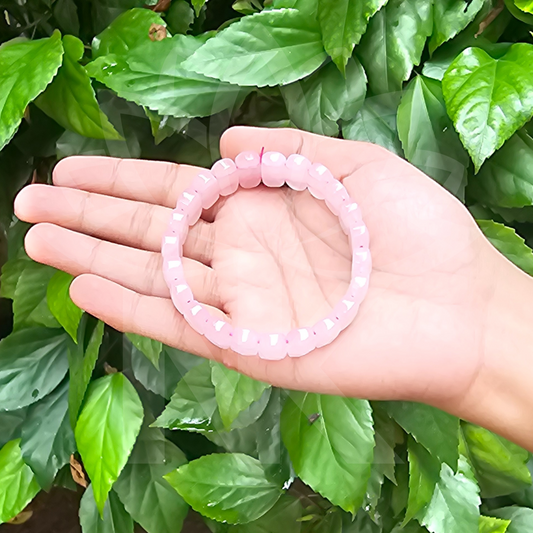 Rose quartz Flat Bracelet For Emotional Harmony