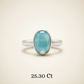 Aquamarine 925 Sterling Silver Ring - Calmness • Courage • Clear Communication