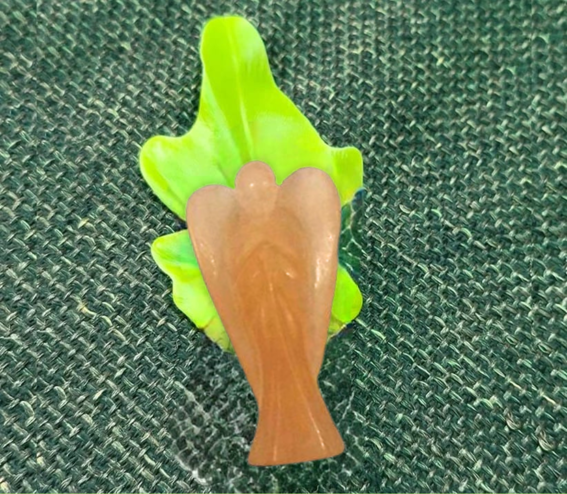 Orange Selenite Angel For Self-Expression (2 Inch)