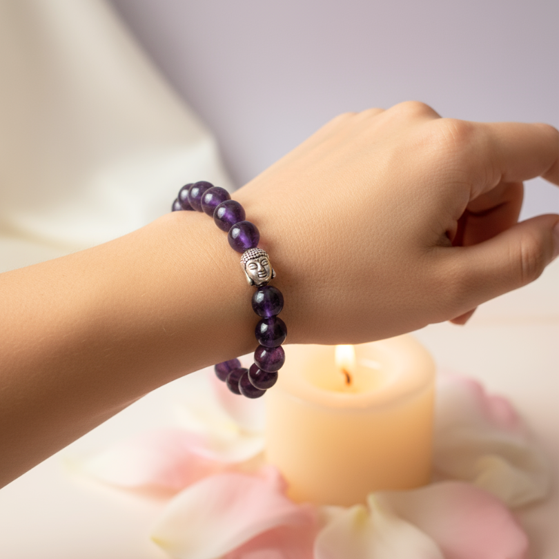 Authentic Amethyst gemstone bracelet for clarity and inner peace