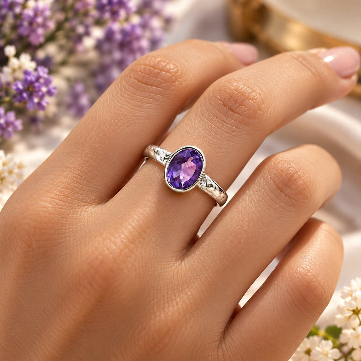 Amethyst 925 Sterling Silver Ring – Healing, Protection & Elegance