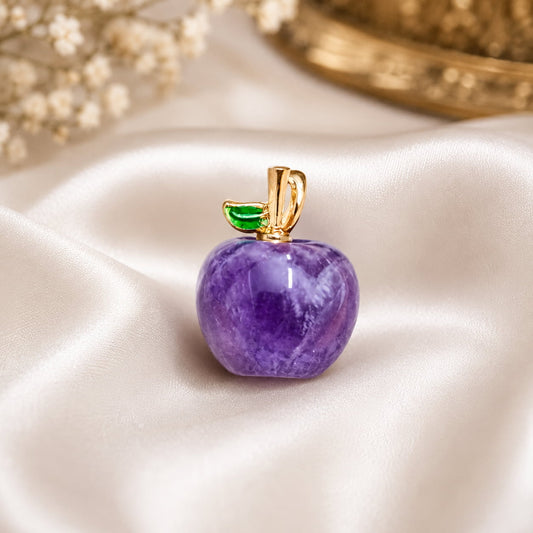 Amethyst Apple Pendant | Stress Relief, Spiritual Protection and Inner Peace