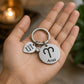 The Aries Keychain Zodiac - Strength Charm with White Corundum
