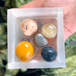 Healing Selenite crystal box with gemstone tumbles for purification