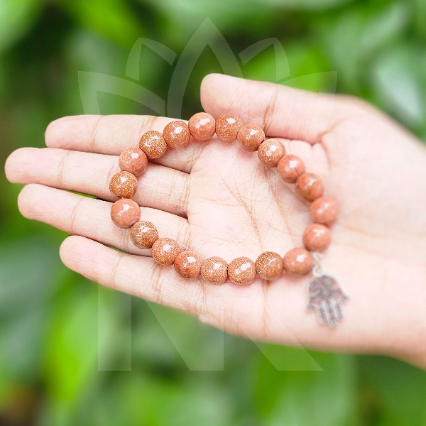 Brown Goldstone Diamond Cut Bracelet For Attaining Goals (10mm