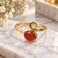 Natural Carnelian Ring in Brass– For Confidence, Motivation & Creativity