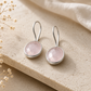 Rose Quartz Silver Hook Earrings | Love, Emotional Healing and Heart Chakra
