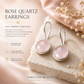 Rose Quartz Silver Hook Earrings | Love, Emotional Healing and Heart Chakra