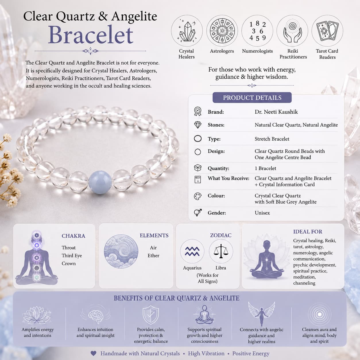The Healer's Bracelet for Angelic Communication, Clarity and Energy Amplification