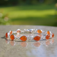 Carnelian Motivation Bracelet in 925 Sterling Silver – Pear Cut Elegance