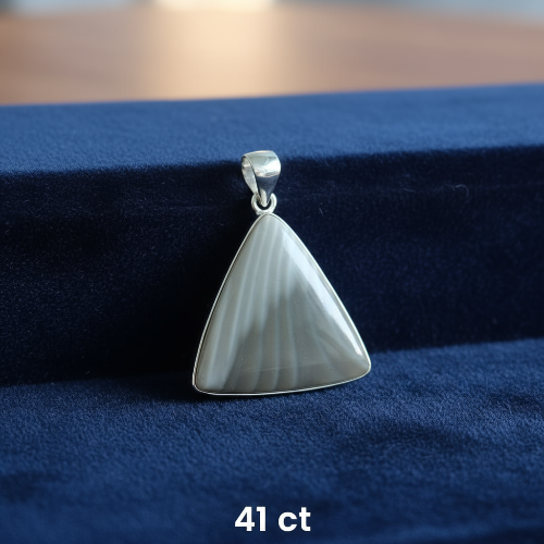 Flint 925 Sterling Silver Pendant – Ancient Stone of Protection & Power