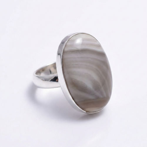 Flint 925 Sterling Silver Ring – Ancient Stone of Strength & Protection
