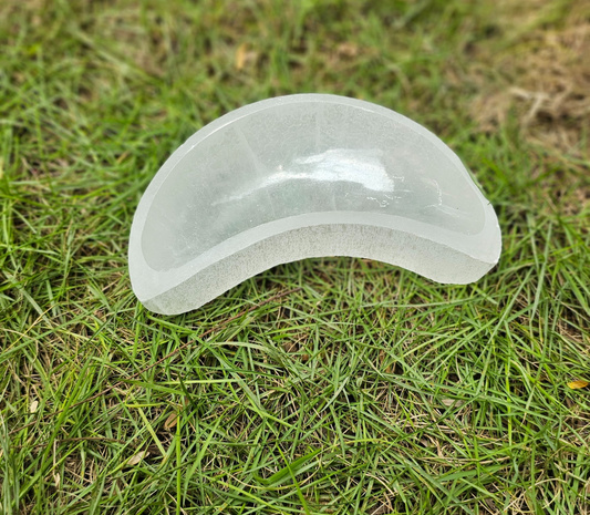 Selenite Moon Bowl For Crystals Recharge